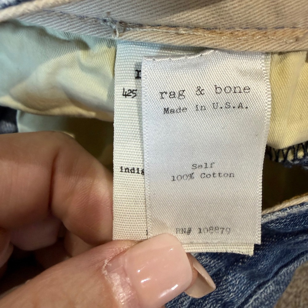 Rag & Bone Trouser Jeans Women's 31 Straight Leg Medium Wash Denim Made in USA - Picture 11 of 12